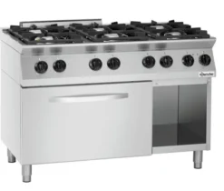 Fourneau à gaz 6 brûleurs 28,5 kW - four électrique 6 kW - Bartscher