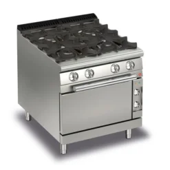 Fourneau à Gaz sur Four Electrique - 4 feux vifs - P 700 - 21,9 kW - Baron