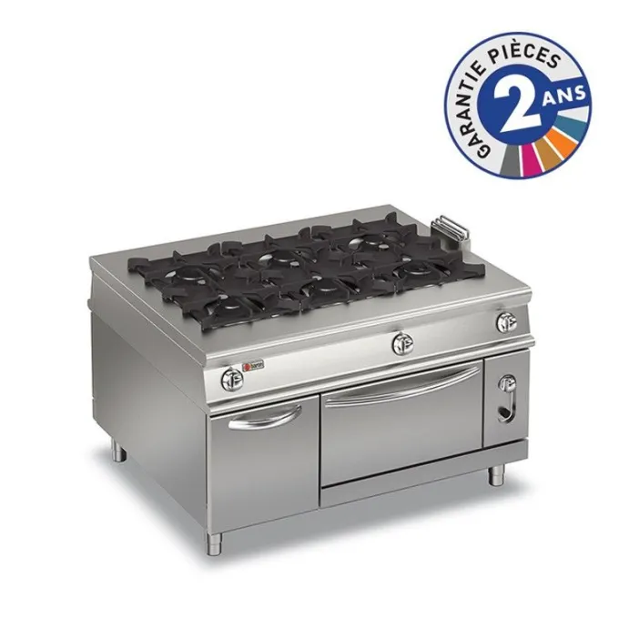 Fourneau à Gaz sur Four - 6 feux vifs - 49,4 kW - Baron