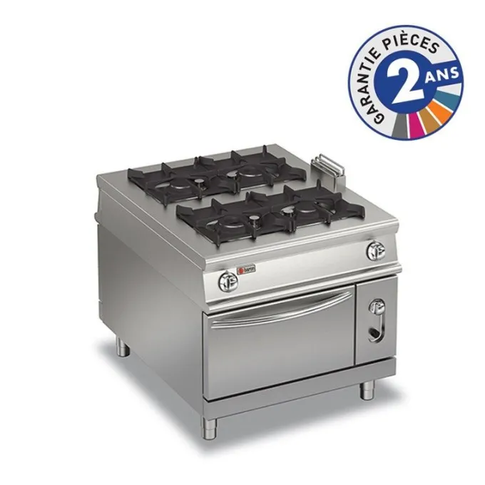 Fourneau sur Four à Gaz - 4 feux vifs - P 1100 - Baron