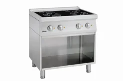 Fourneau vitrocéramique 4 zones radiantes 9.2 kw - Profondeur 700 - soubassement ouvert - Bartscher