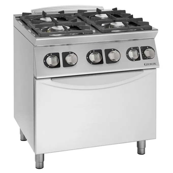 Fourneaux feux vifs gaz, 4 feux - 3,5 kW et 6 kW - four électrique - Giorik