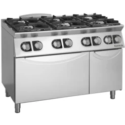 Fourneaux feux vifs gaz, 6 feux - 3,5 kW et 6 kW - four électrique et placard - Giorik