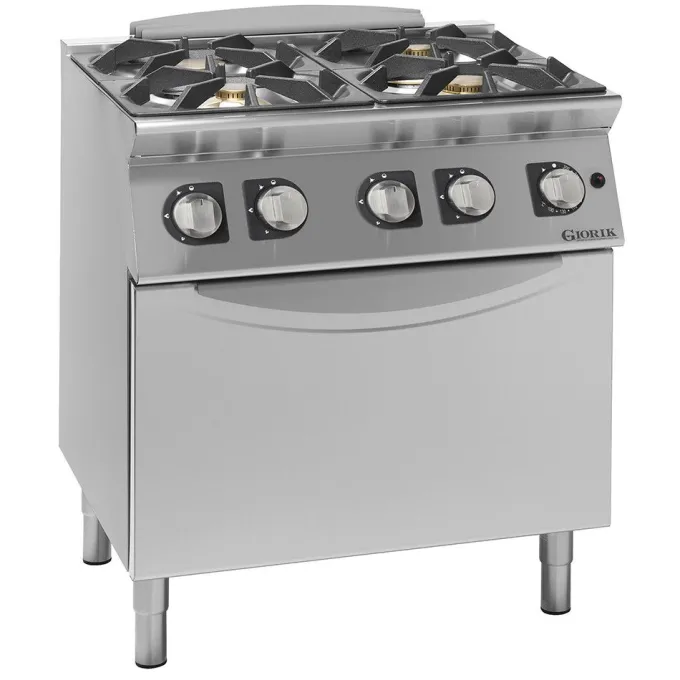 Fourneaux feux vifs gaz, 4 feux - 6 kW et 10 kW - four électrique - Giorik