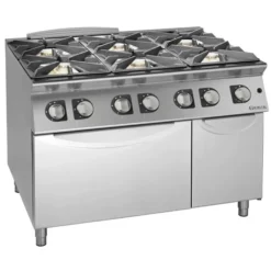 Fourneaux feux vifs gaz, 6 feux - 4 kW et 8 kW - four gaz et placard - Giorik