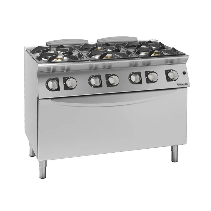 Fourneaux feux vifs gaz, 6 feux - 4 kW et 8 kW - four gaz - Giorik