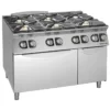 Fourneaux feux vifs gaz, 6 feux - 6 kW et 10 kW - four électrique et placard - Giorik