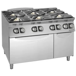 Fourneaux feux vifs gaz, 6 feux - 6 kW et 10 kW - four électrique et placard - Giorik