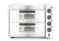 Four à pizza compact - 2 chambres Argent 230V/3000W 580x560x(H)435 mm - Hendi