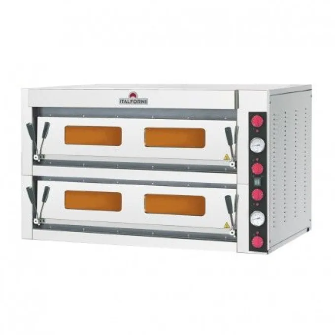 Four à Pizza Electrique Double avec Commandes Mécaniques - 12 Pizzas - Italforni