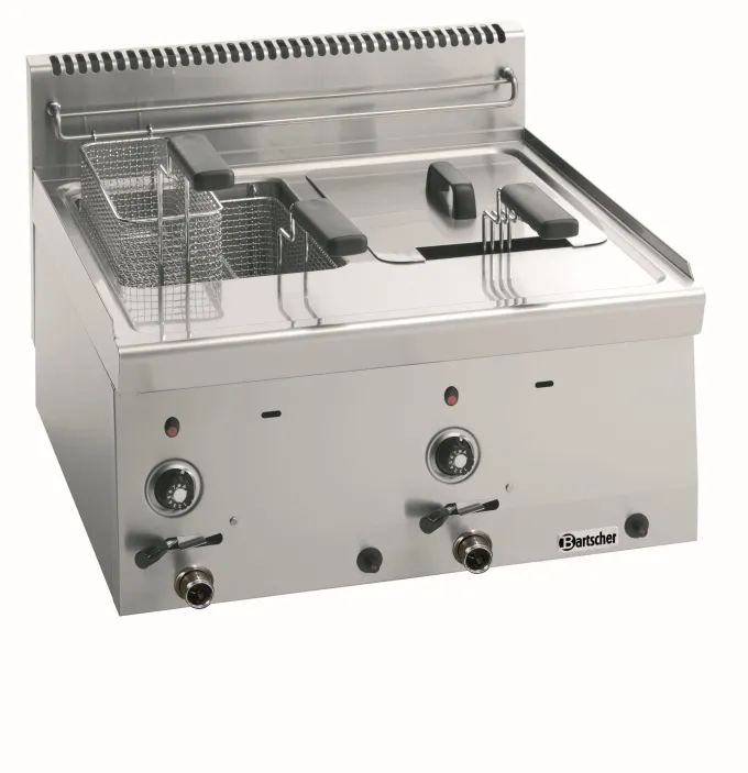 Friteuse a gaz professionnelle 600 mm - 2 cuves de 8 litres - Bartscher