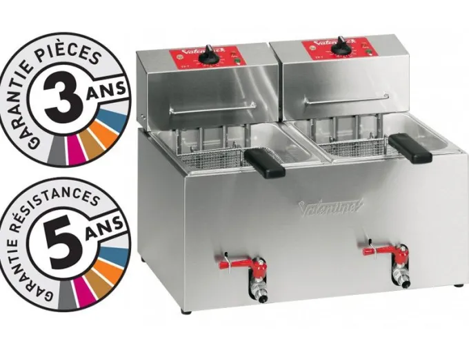 Friteuse électrique de table - 2x7 litres - Valentine - TF77