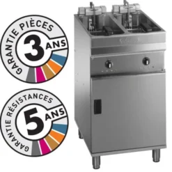 Friteuse électrique sur coffre - 2x 9-10 litres - Valentine - EVO2525T