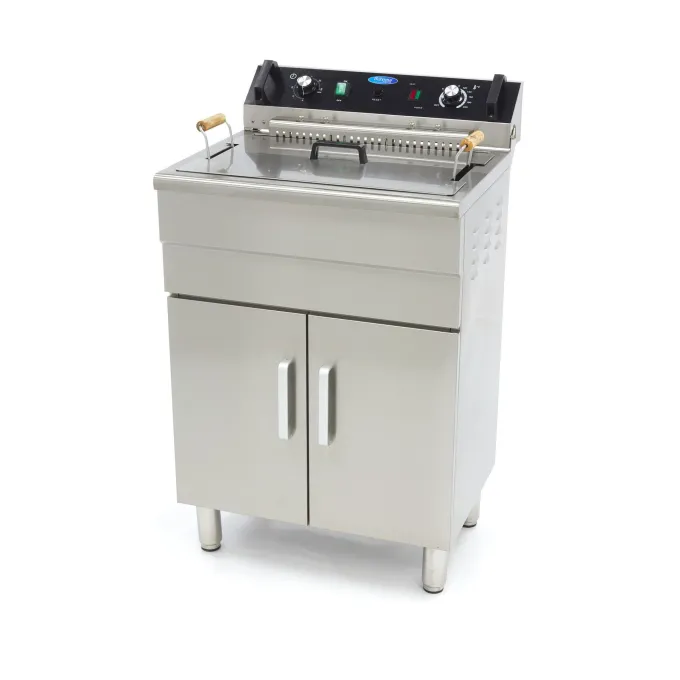 Friteuse - 30 L - 1 Panier - avec Robinet de Vidange et Support - Maxima
