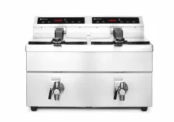 Friteuse professionnelle à induction avec robinet de vidange - 2 x 8 l Profi Line 16L 230V/7000W 580x485x(H)406 mm - Hendi
