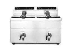 Friteuse professionnelle à induction avec robinet de vidange - 2 x 8 l Profi Line 16L 230V/7000W 580x485x(H)406 mm - Hendi