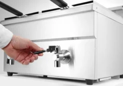 Friteuse professionnelle à induction avec robinet de vidange - 2 x 8 l Profi Line 16L 230V/7000W 580x485x(H)406 mm - Hendi