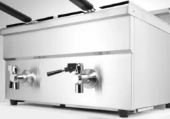 Friteuse professionnelle à induction avec robinet de vidange - 2 x 8 l Profi Line 16L 230V/7000W 580x485x(H)406 mm - Hendi