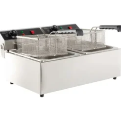Friteuse Professionnelle Électrique - 2 x 6 L sans Robinet de Vidange - Combisteel