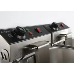 Friteuse Professionnelle Électrique - 2 x 6 L sans Robinet de Vidange - Combisteel