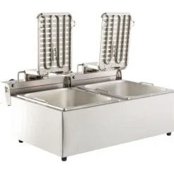 Friteuse Professionnelle Électrique - 2 x 6 L sans Robinet de Vidange - Combisteel