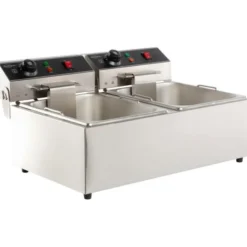 Friteuse Professionnelle Électrique - 2 x 6 L sans Robinet de Vidange - Combisteel