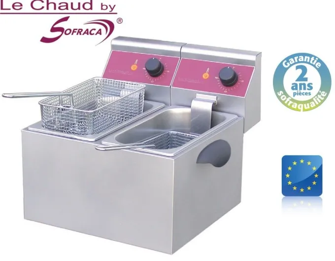Friteuse Professionnelle électrique de table - 2 x 4 Litres - Sofraca