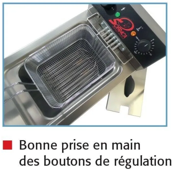 Friteuse professionnelle électrique à poser - Super puissante - 2 x 12 Litres - Sofraca
