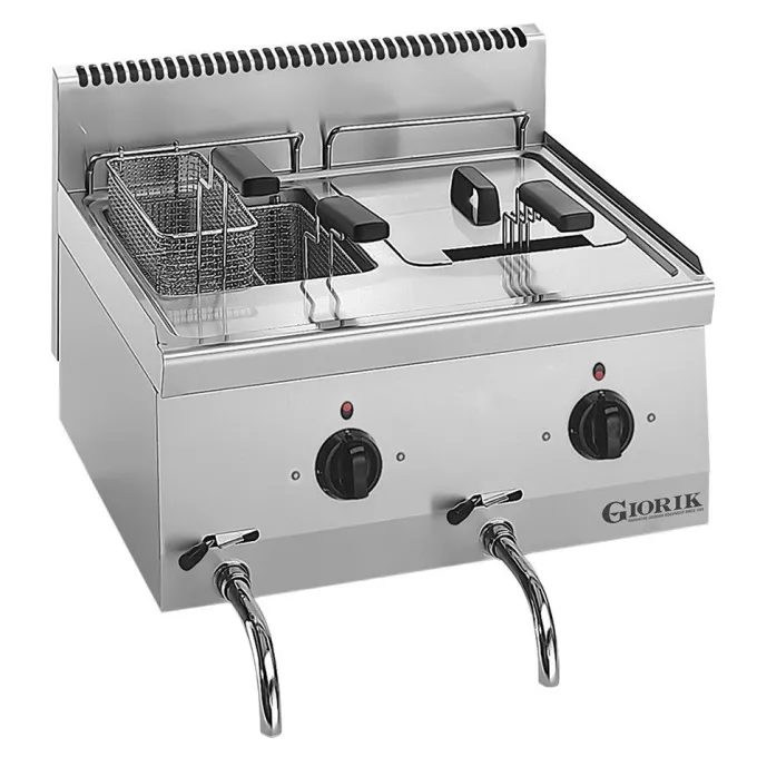Friteuse Professionnelle Électrique - 2 Cuves - 6 Litres - Giorik