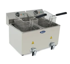 Friteuse Professionnelle à Poser en Inox avec Vidange 2 x 8 L - H 395 à 430 mm - Atosa