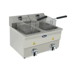 Friteuse Professionnelle à Poser en Inox avec Vidange 2 x 8 L - H 395 à 430 mm - Atosa