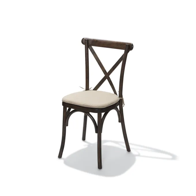 Galette de Chaise Rembourrée Ecru pour Chaise et Tabouret Crossback - Lot de 7 - Veba