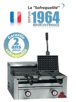 Gaufrier Forain Réversible Gaz - 2 Fers - 24 Alvéoles - Sofraca