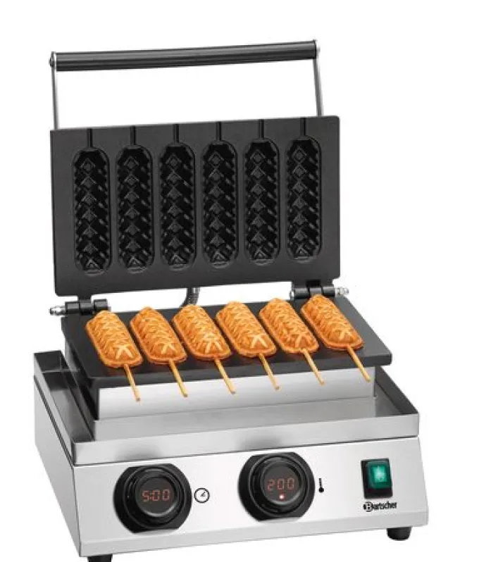 Gaufrier MDI lolly 600, 6 gaufre en épi, arrondie - Bartscher