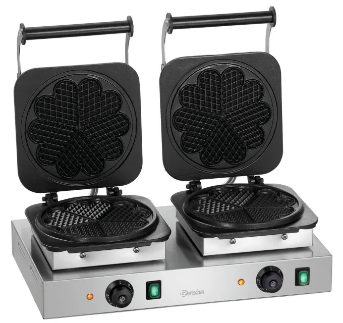 Gaufrier Professionnel Double Coeur - Ø 210 mm - Hauteur 16 mm - Bartscher
