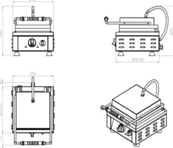 Gaufrier professionnel - 2,2 kW - Combisteel
