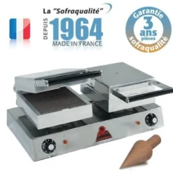Gaufrier Professionnel Snacky cône électrique - 2 cônes - Sofraca