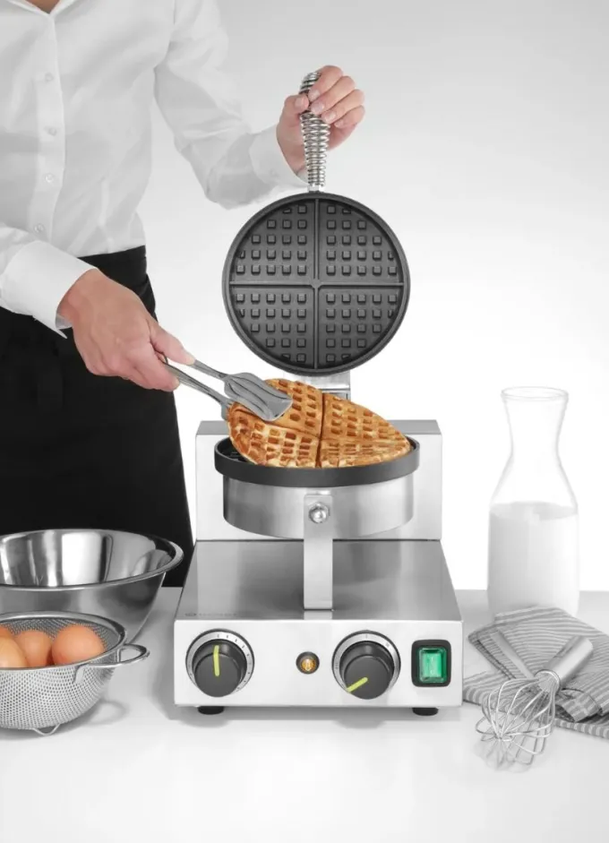 Gaufrier Rond Professionnel - 20 Gaufres/h - 1kW - Hendi