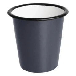Gobelet en Acier Emaillé Gris et Noir 310 ml - Lot de 6 - Olympia