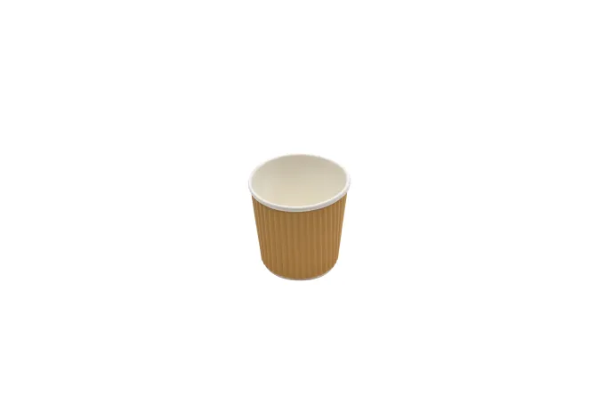 Gobelet en carton blanc double paroi ondulée kraft 120 ml - 1000 unités - Betik