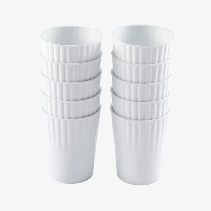 Gobelets 22 cl - lot de 10 - blanc - Gilac
