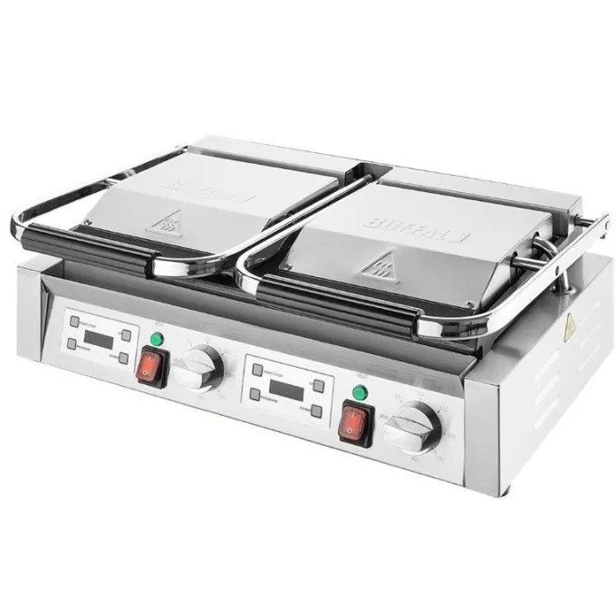 Gril de Contact Double Plaques Rainurées 3,6 kW - Buffalo