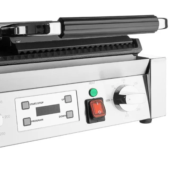 Gril de Contact Double Plaques Rainurées 3,6 kW - Buffalo