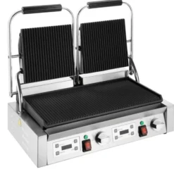 Gril de Contact Double Plaques Rainurées 3,6 kW - Buffalo