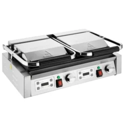 Gril de Contact Double Plaques Rainurées 3,6 kW - Buffalo