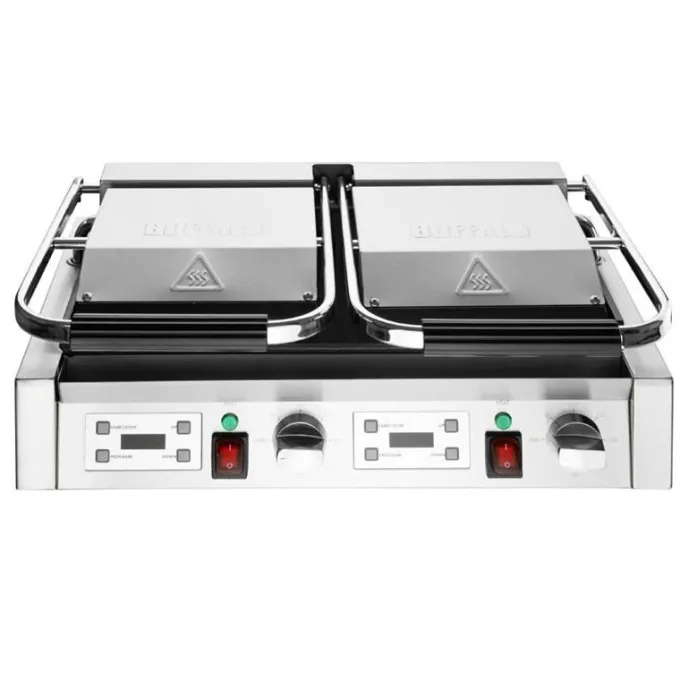 Gril de Contact Double Plaques Rainurées 3,6 kW - Buffalo