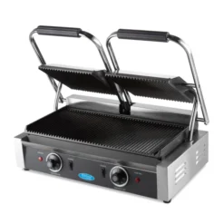 Grill Contact - Rainuré - Plaque de Gril Double - 2 x 22 cm - Maxima
