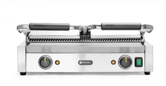 Grill de contact - modèle double dessus et dessous rainurés 230V/3600W 570x370x(H)210 mm - Hendi