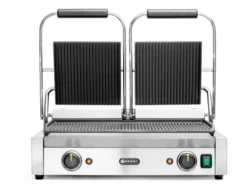 Grill de contact - modèle double dessus et dessous rainurés 230V/3600W 570x370x(H)210 mm - Hendi