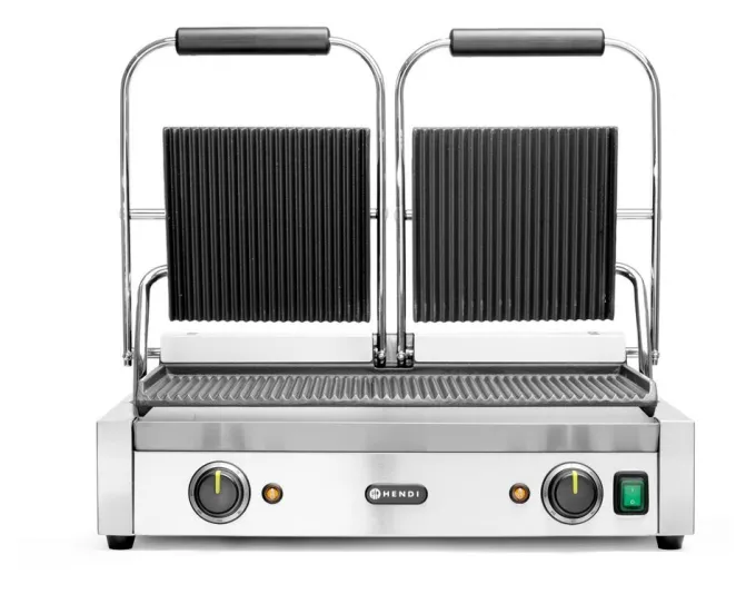 Grill de contact - modèle double dessus et dessous rainurés 230V/3600W 570x370x(H)210 mm - Hendi